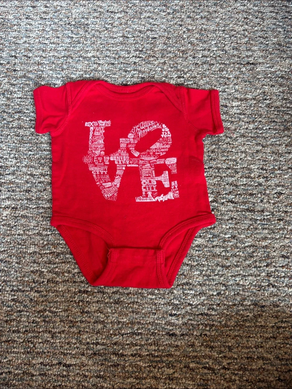 Red LOVE Graphic Baby One-Piece Bodysuit